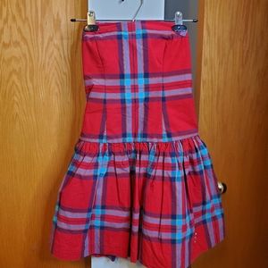 NWT! Hollister California Strapless Red Plaid Spring/Summer New With Tags!